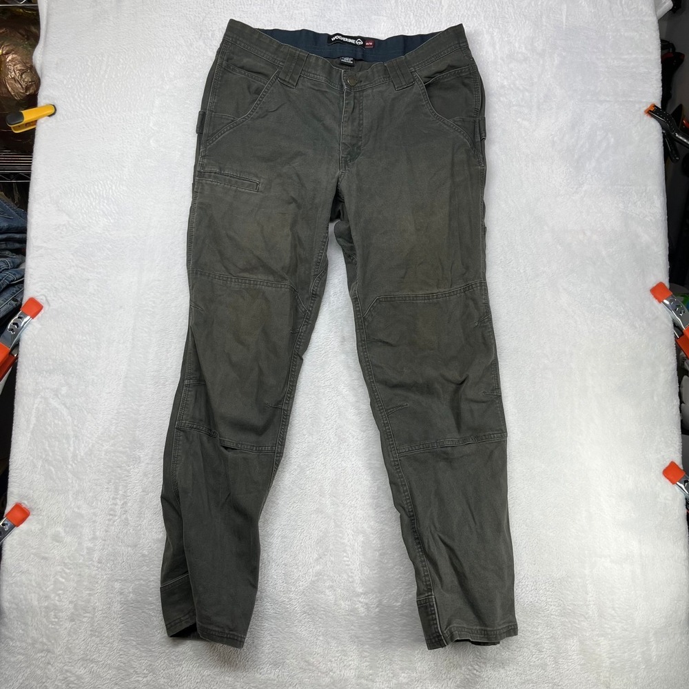 Wolverine Work Pants Men's Dark Olive Stretch Pockets Mid Rise Utility - 34X30